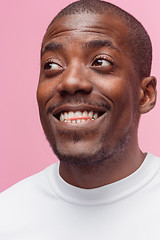 Image showing Portrait of a very happy afro American man