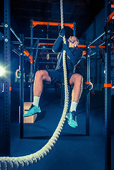 Image showing Crossfit athlete with a rope