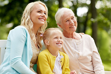 Image showing woman with daughter and senior mother at park