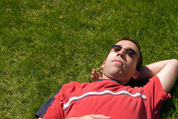 Image showing Male Sun Bathing