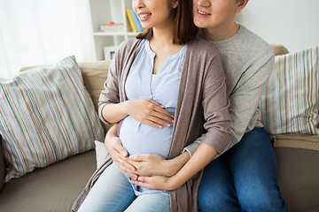 Image showing close up of man and pregnant woman