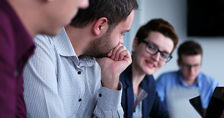 Image showing Business Team At A Meeting at modern office building