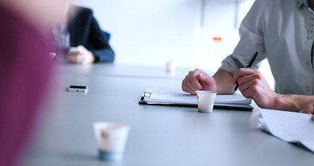 Image showing Business Team At A Meeting at modern office building