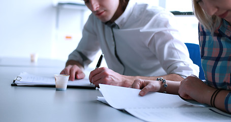 Image showing Business Team At A Meeting at modern office building