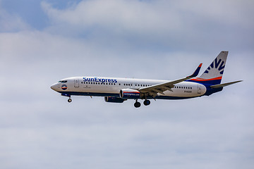 Image showing ARECIFE, SPAIN - APRIL, 15 2017: Boeing 737 - 800 of SunExpress 