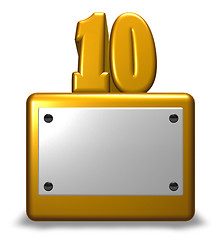 Image showing golden number ten
