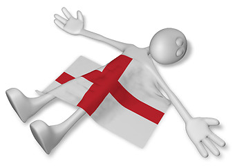 Image showing dead cartoon guy and flag of england - 3d illustration