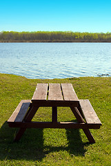 Image showing Picnic Table At The Beach