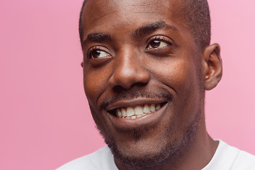 Image showing Portrait of a very happy afro American man