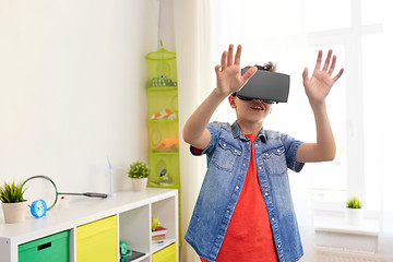 Image showing boy in virtual reality headset or 3d glasses