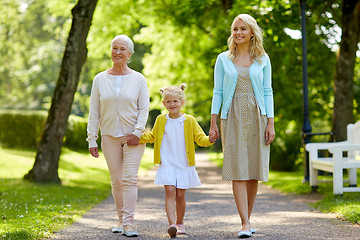 Image showing happy mother, daughter and grandmother at park