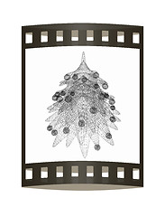 Image showing Christmas tree concept. 3d illustration. The film strip.