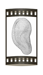 Image showing Ear digital model. 3d illustration. The film strip.