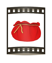 Image showing Bag on a white background. 3D illustration. The film strip.