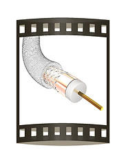 Image showing Cables for high tech connect. 3d illustration. The film strip.