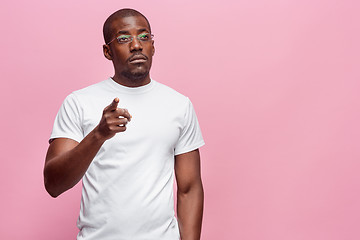 Image showing Portrait of a serious afro American man