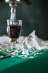 Image showing Beautiful Christmas table setting with decorations