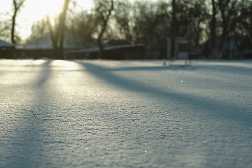 Image showing Falling snow in winter