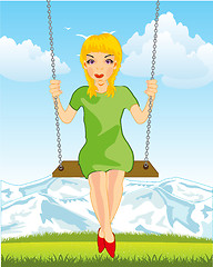 Image showing Girl on seesaw