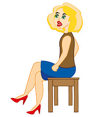 Image showing Woman sits on chair