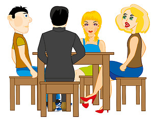 Image showing People sit at the table