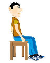 Image showing Man sits on chair