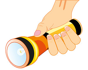 Image showing Hand with flash-light