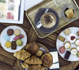 Image showing coffee and pastry