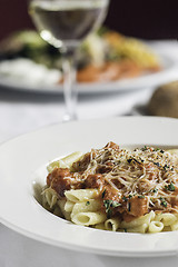 Image showing pasta dish in a restaurant