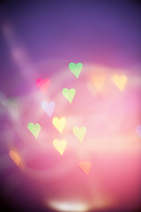 Image showing Defocused bokeh light hearts