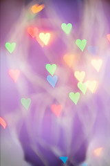 Image showing Defocused bokeh light hearts