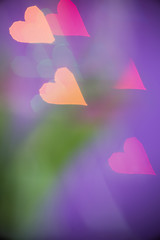 Image showing Defocused bokeh light hearts