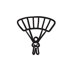 Image showing Skydiving sketch icon.