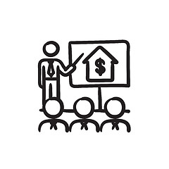 Image showing Real estate training sketch icon.