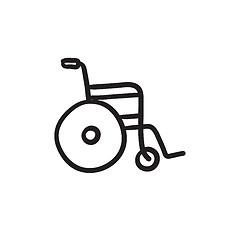 Image showing Wheelchair sketch icon.