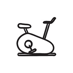 Image showing Exercise bike sketch icon.