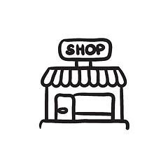 Image showing Shop sketch icon.
