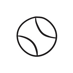 Image showing Tennis ball sketch icon.