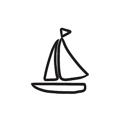 Image showing Sailboat sketch icon.