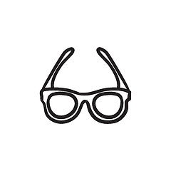 Image showing Glasses sketch icon.