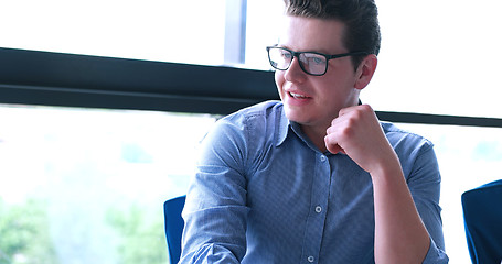 Image showing young businessman in startup office