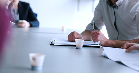 Image showing Business Team At A Meeting at modern office building