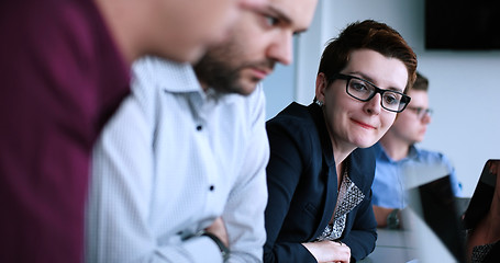 Image showing Business Team At A Meeting at modern office building