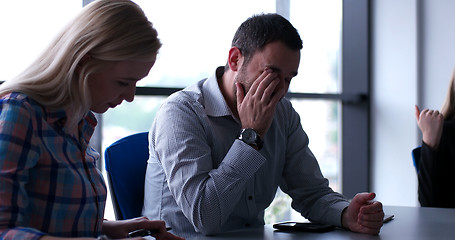 Image showing Business Team At A Meeting at modern office building