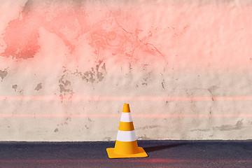 Image showing a traffic cone on a wall