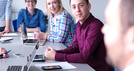 Image showing Business Team At A Meeting at modern office building