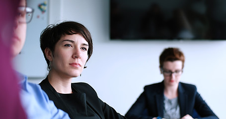 Image showing Business Team At A Meeting at modern office building