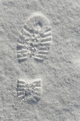 Image showing Footprint in snow