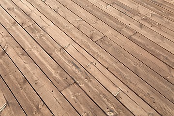 Image showing Wood deck lumber