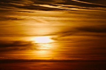 Image showing Sunset sky with clouds